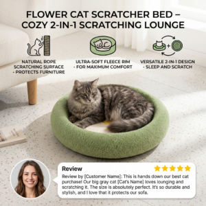 Alternative view of Flower Cat Scratcher Bed – Cozy 2-in-1 Scratching Lounge