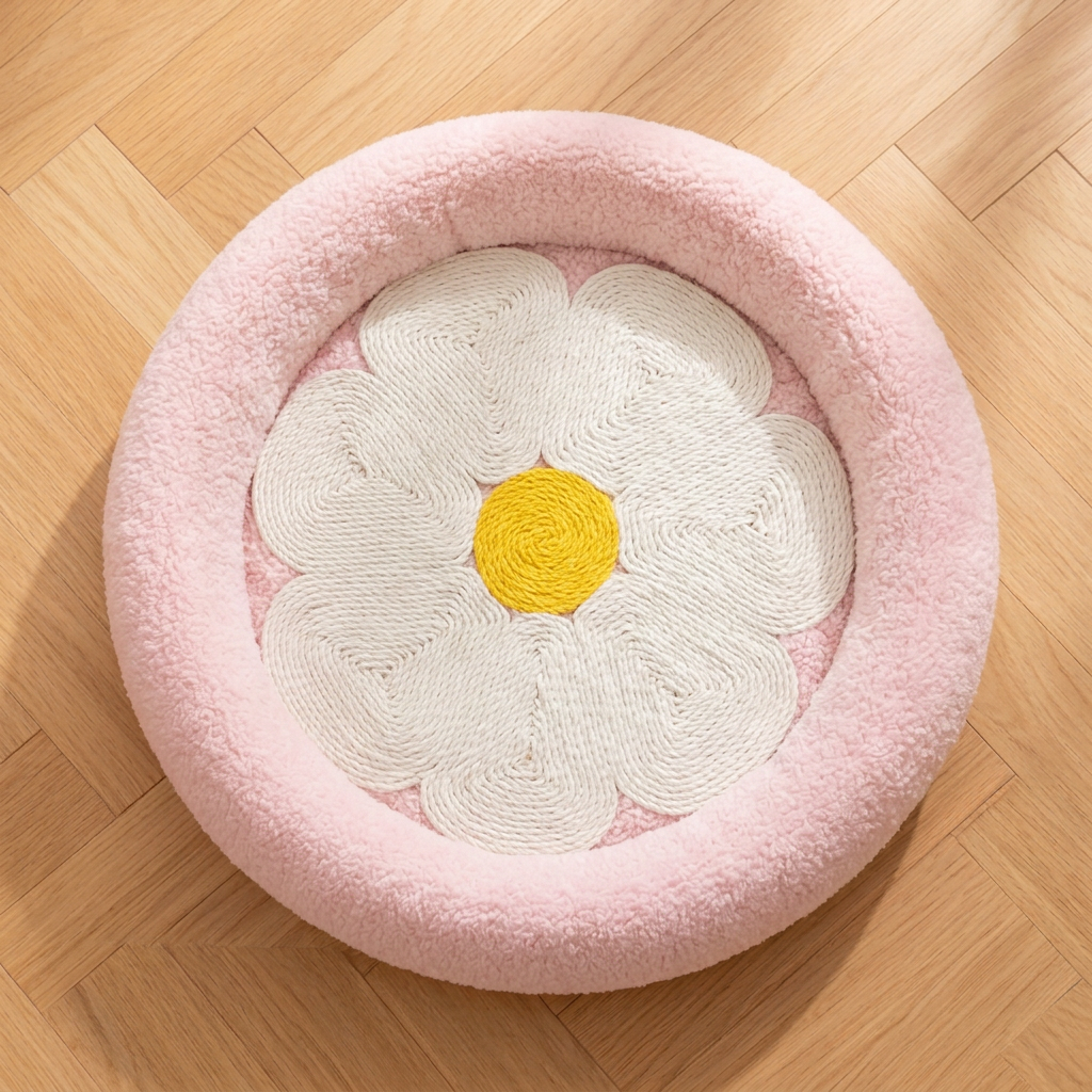 Flower Cat Scratcher Bed – Cozy 2-in-1 Scratching Lounge - Image 6