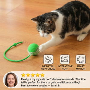 Alternative view of Upgraded Smart Rolling Cat Ball – Durable Interactive Toy with Mesh Tail