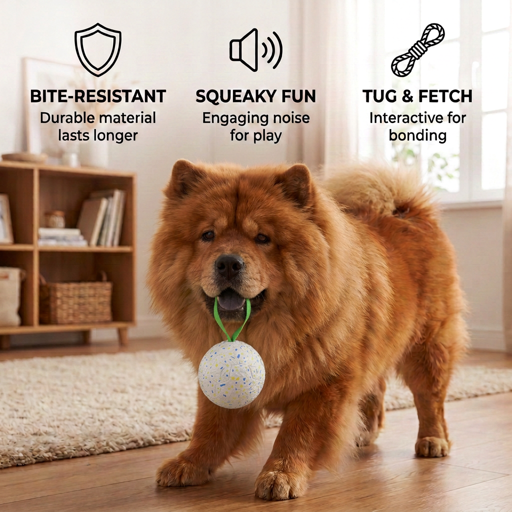 Indestructible Squeaky Dog Ball – Bite-Resistant Interactive Tug & Fetch Toy - Image 3