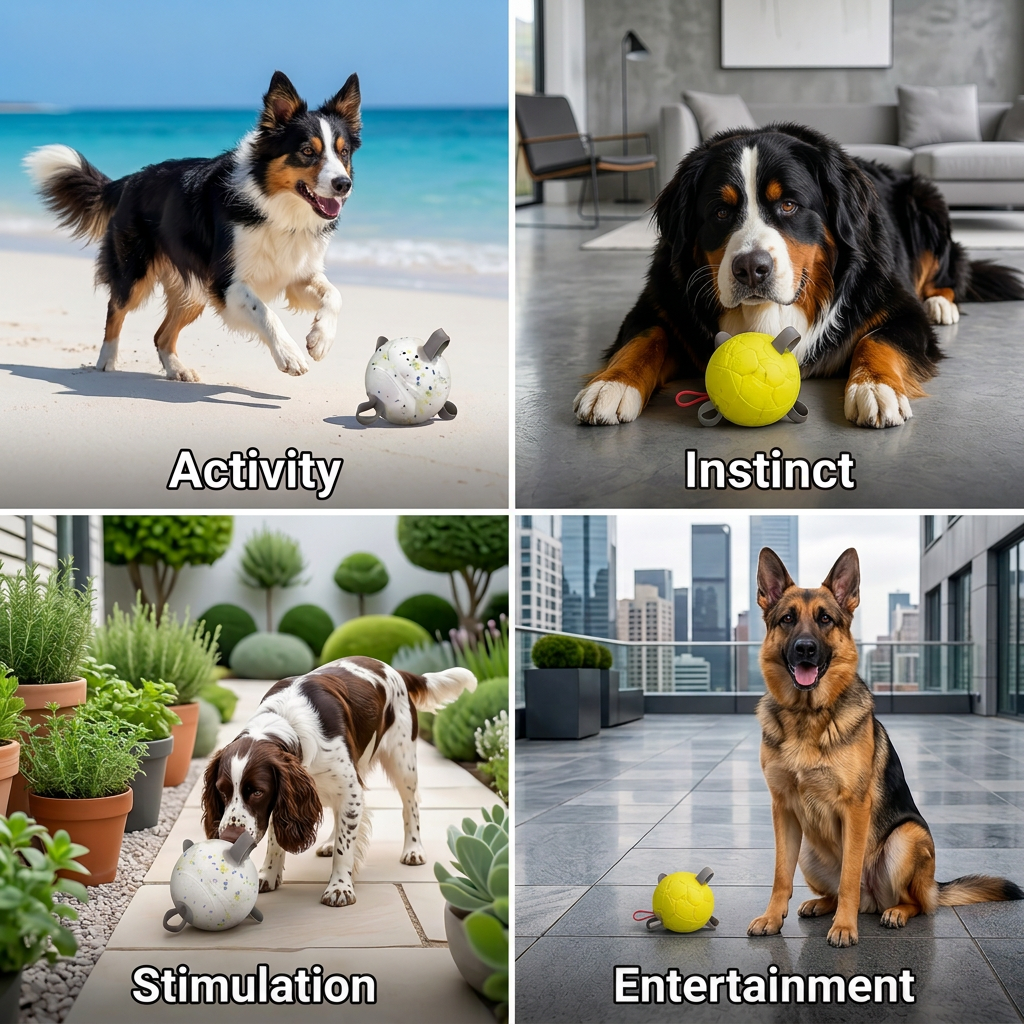 Eco-Friendly Indestructible Dog Ball – Bite-Resistant Interactive Tug & Fetch Toy - Image 4