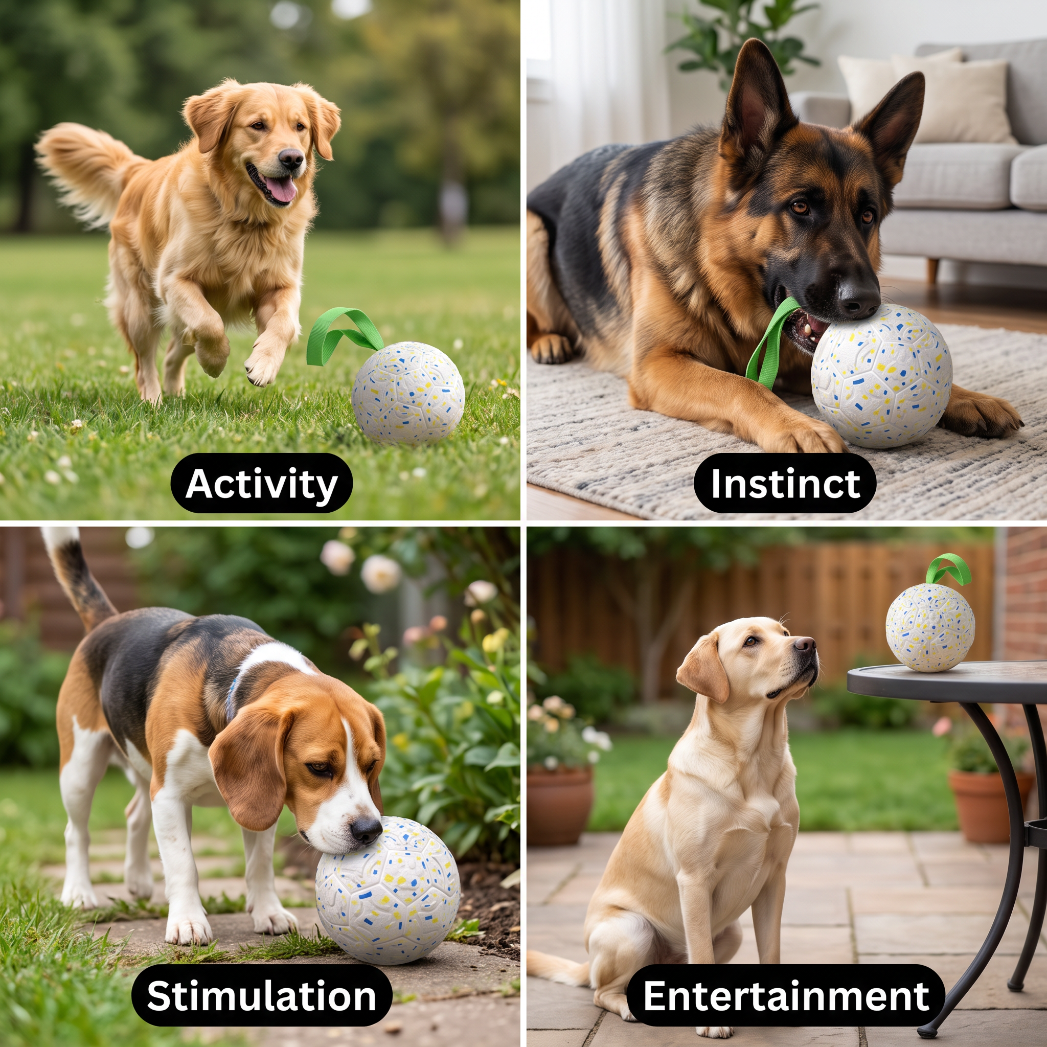 Indestructible Squeaky Dog Ball – Bite-Resistant Interactive Tug & Fetch Toy - Image 4