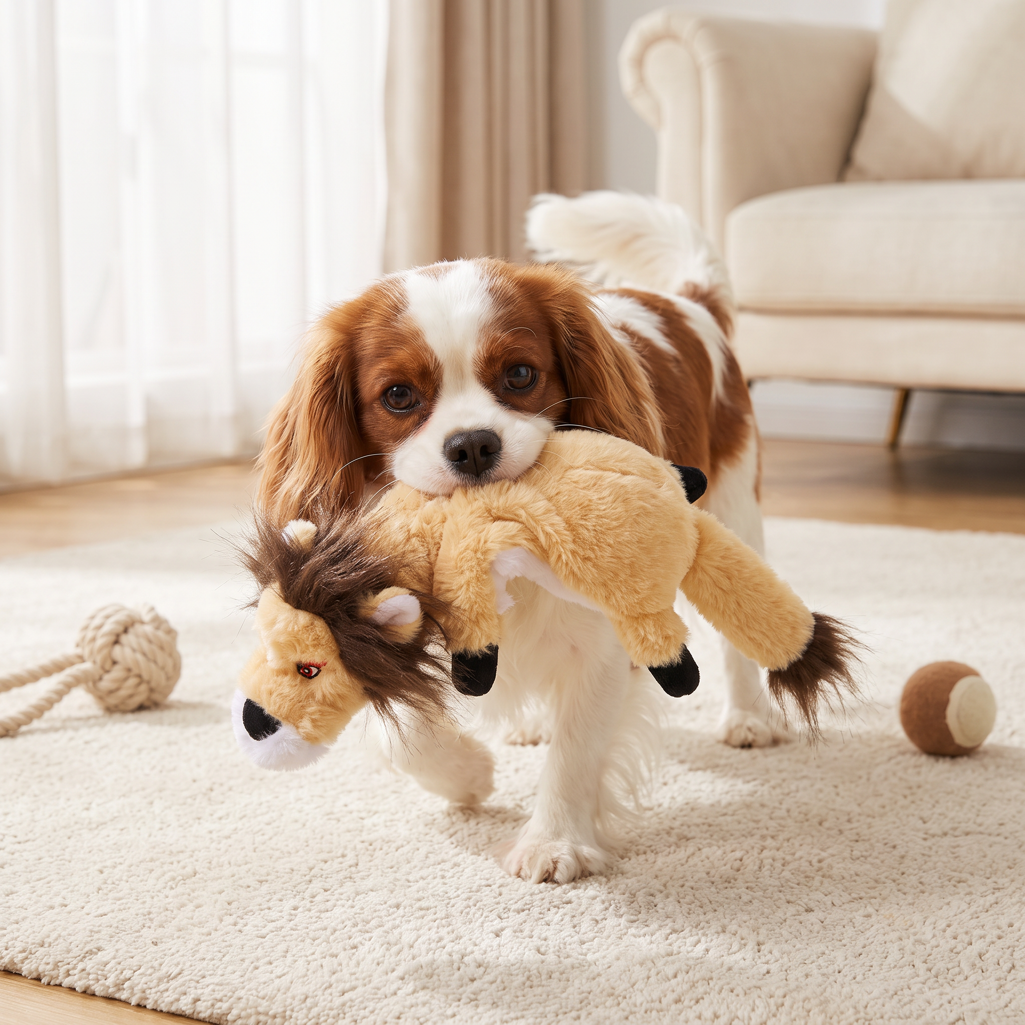 Durable Stuffing-Free Crinkle Squeaky Dog Toy
