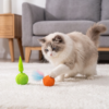 Interactive Cat Balls 2-Pack with Feather Tail & Squeaky Sound