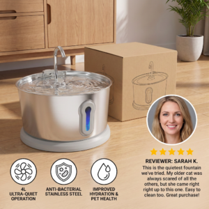 Alternative view of Smart Antibacterial Stainless Steel Pet Water Fountain – 4L Ultra-Quiet