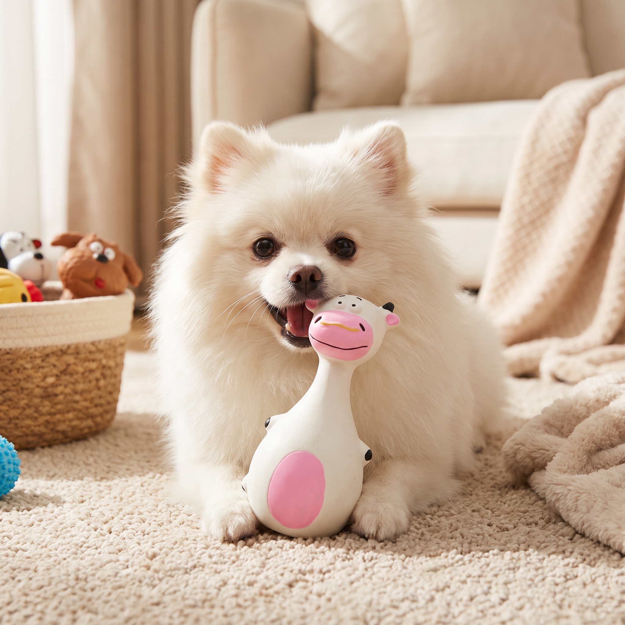 Durable Eco-Friendly Latex Squeaky Dental Dog Toy