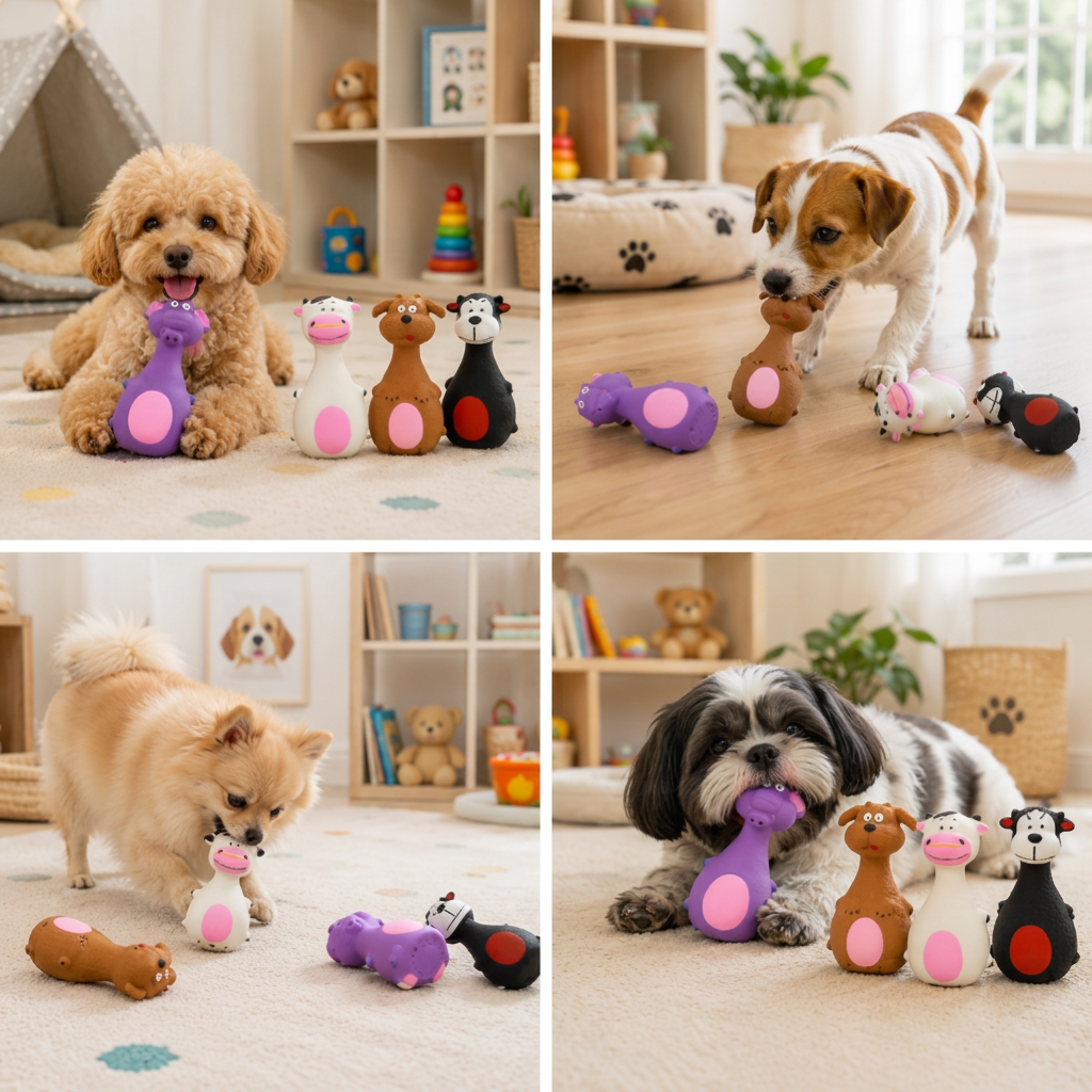 Durable Eco-Friendly Latex Squeaky Dental Dog Toy - Image 5