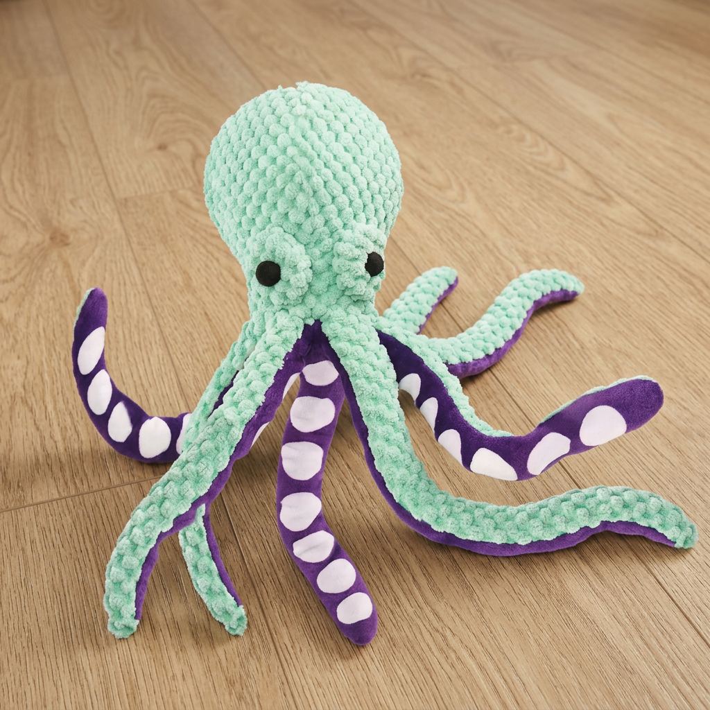 Large Octopus Plush Squeaky Dog Toy - Image 6