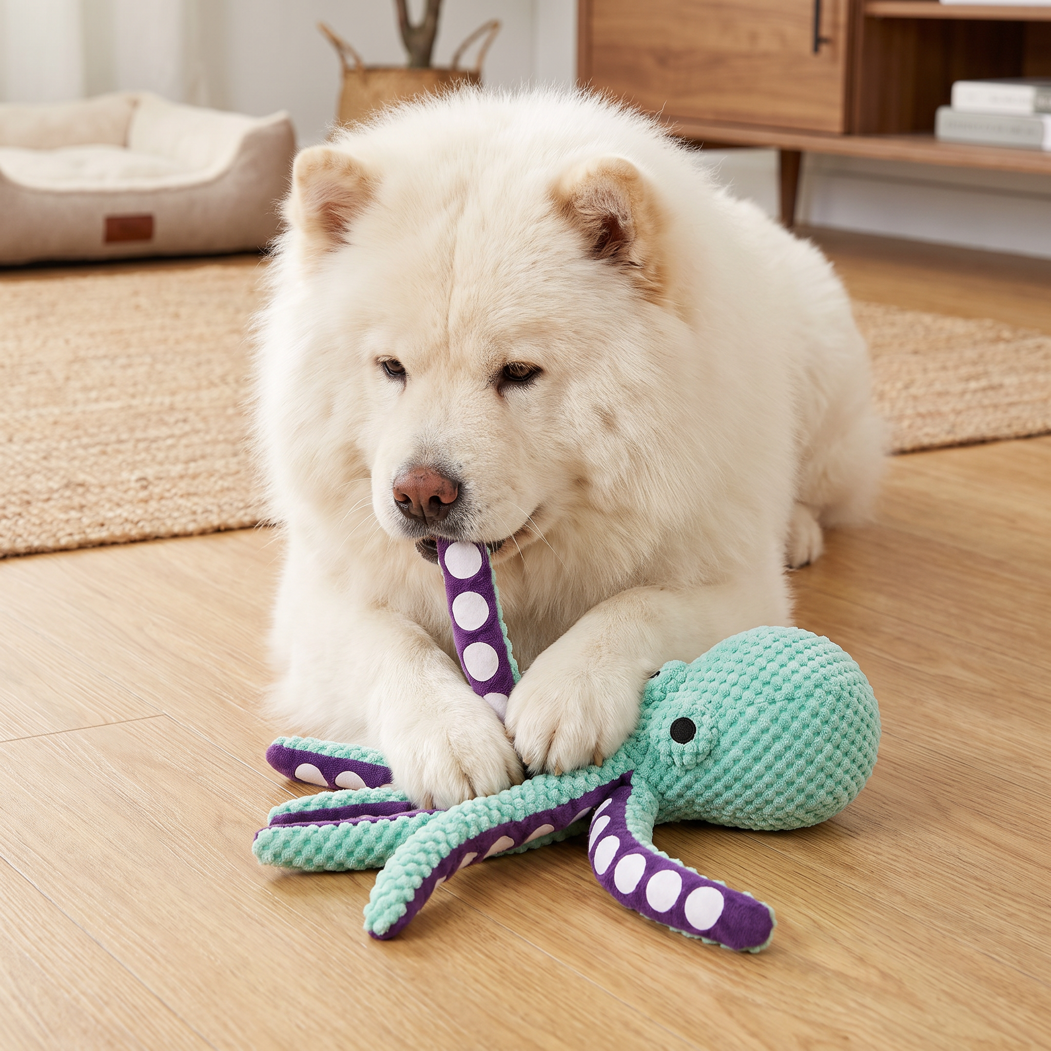 Large Octopus Plush Squeaky Dog Toy