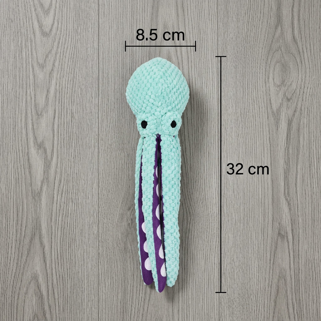 Large Octopus Plush Squeaky Dog Toy - Image 5