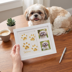 DIY Pet Paw Print Keepsake Frame Kit – Paw Impression & Photo Display