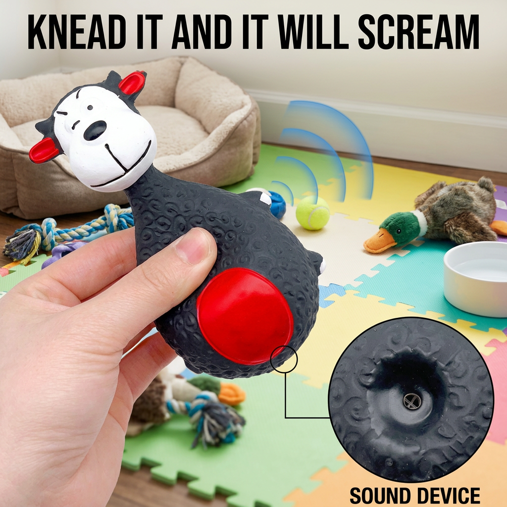 Durable Eco-Friendly Latex Squeaky Dental Dog Toy - Image 3