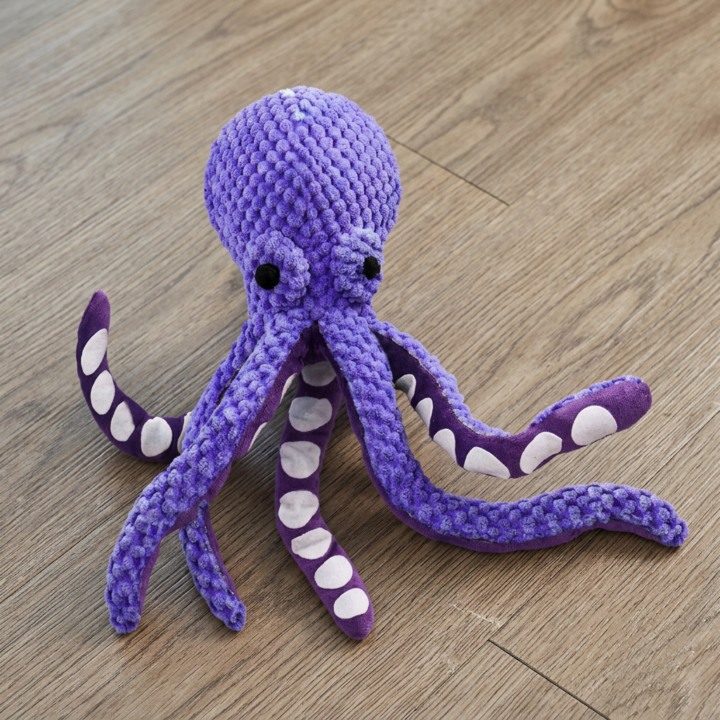 Large Octopus Plush Squeaky Dog Toy - Image 7