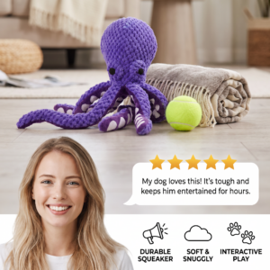 Alternative view of Large Octopus Plush Squeaky Dog Toy