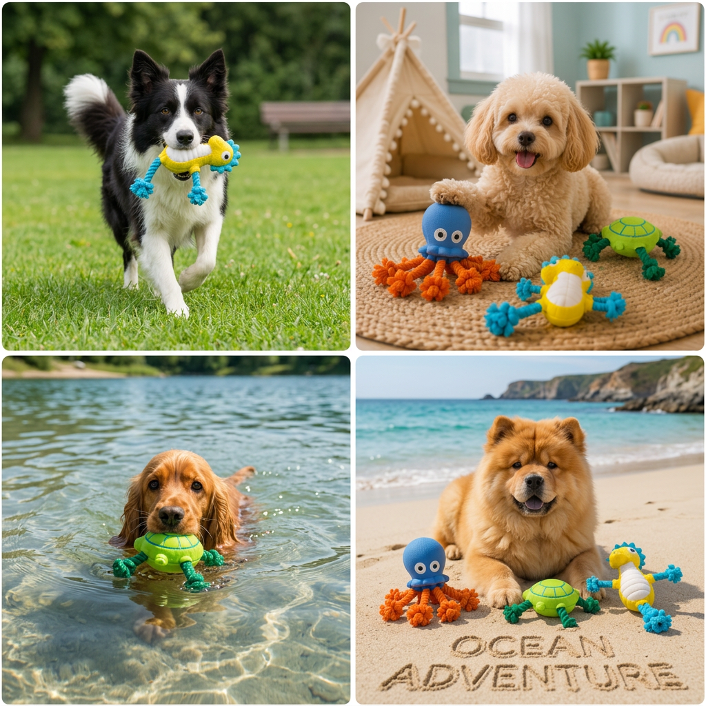 Durable Floating Dental Latex & Rope Dog Toy - Image 4