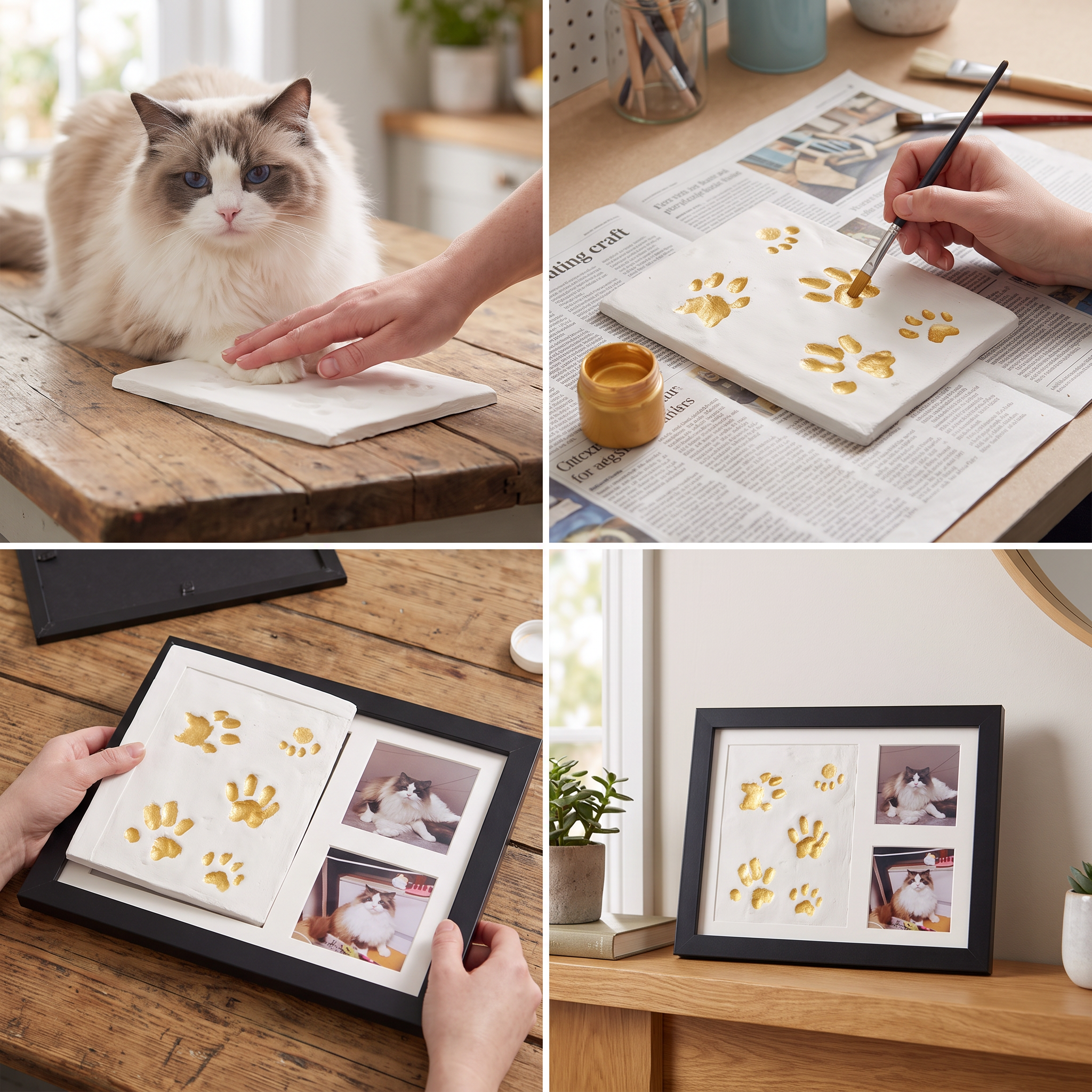 DIY Pet Paw Print Keepsake Frame Kit – Paw Impression & Photo Display - Image 4